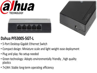 DAHUA 5 Port Unmanaged Gigabyte  Switch