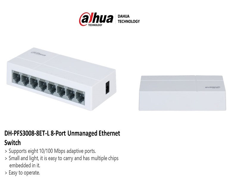 DAHUA 8 Port Unmanaged Gigabit Switch V2