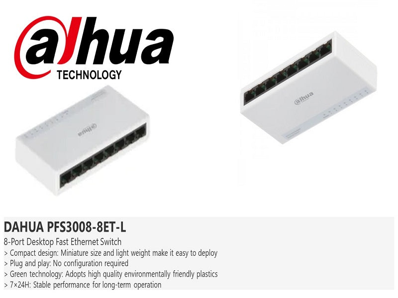 DAHUA 8 Port Unmanaged Desktop Switch