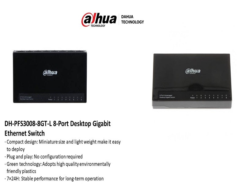 DAHUA 8Port Unmanaged Gigabit Switch