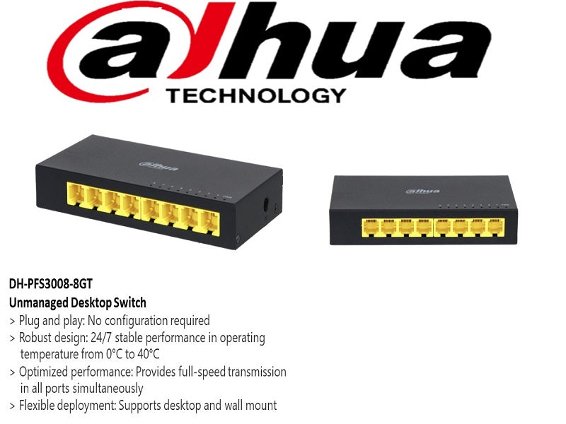 DAHUA 8Port Unmanaged Gigabit Switch