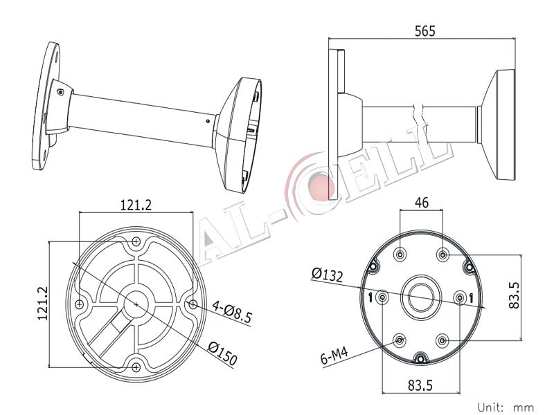 HIKVISION Wallmount White Aluminium Pend