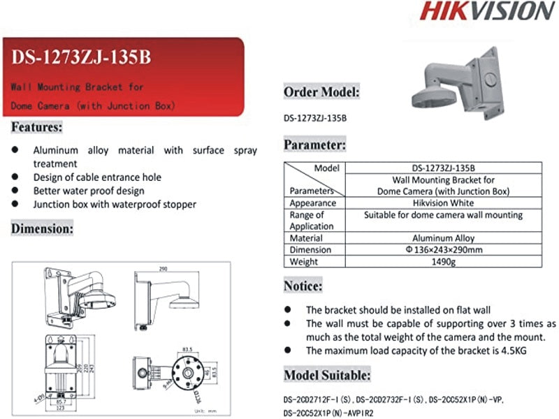 HIKVISION Wallmount With Junction Box