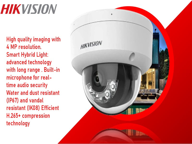 HIKVISION Ip Dome 4Mp With Mic 4Mm Fixed