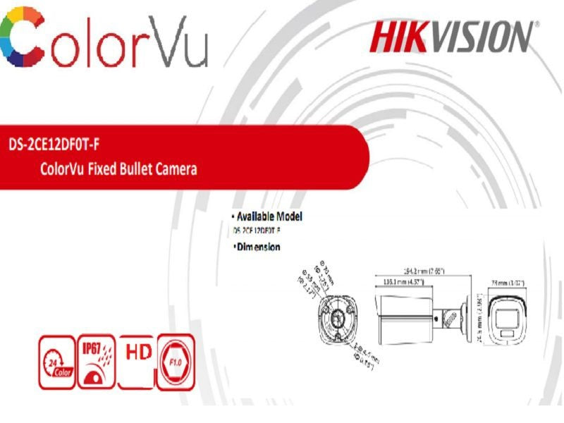 HIKVISION 2Mp Colorvu Bullet 2.8Mm Turbo