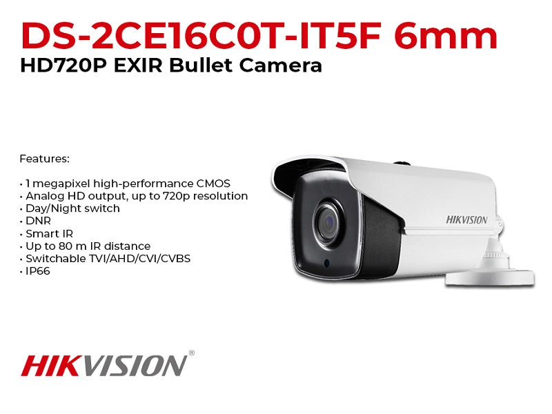 HIKVISION Bullet 1Mp 6Mm 80Mtr Camera