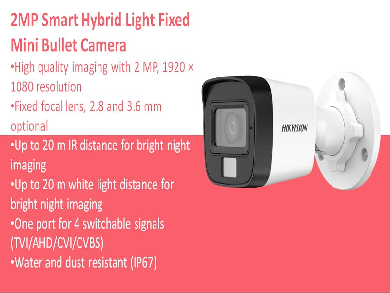 Hikvision 2Mp Exir Bullet Camera 2.8Mm