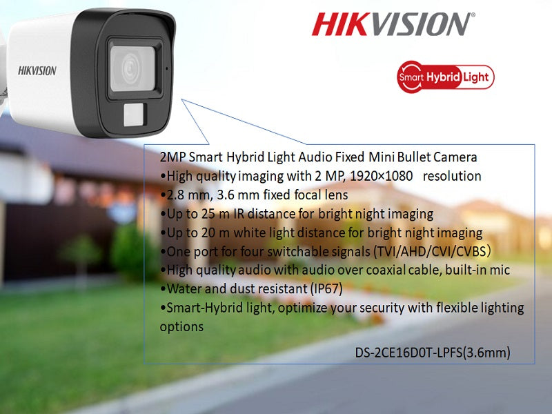 Hikvision 2Mp Bullet Audio Camera 2.8Mm