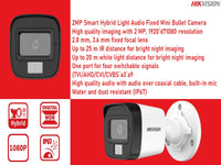 Hikvision 2Mp Bullet Audio Camera 2.8Mm