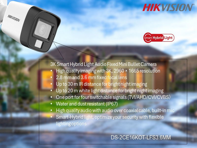 Hikvision 3K Exir Bullet Camera 3.6Mm