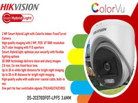 Hikvision 2Mp Colorvu Dome 3.6Mm