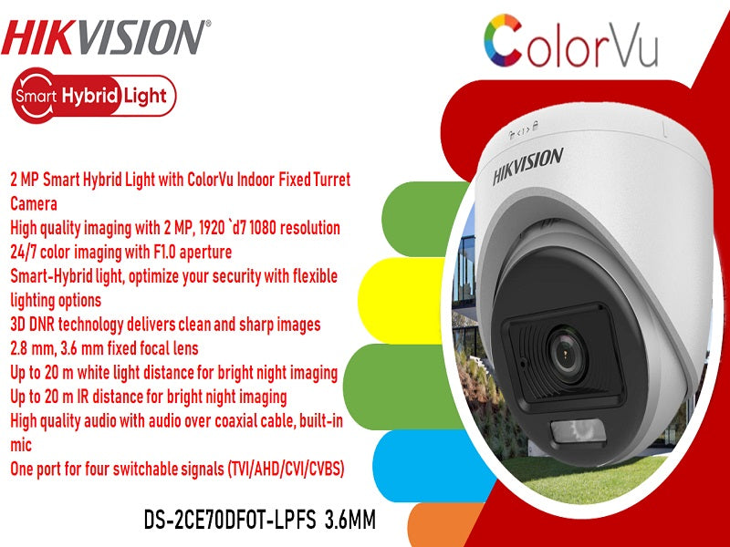 Hikvision 2Mp Colorvu Dome 3.6Mm