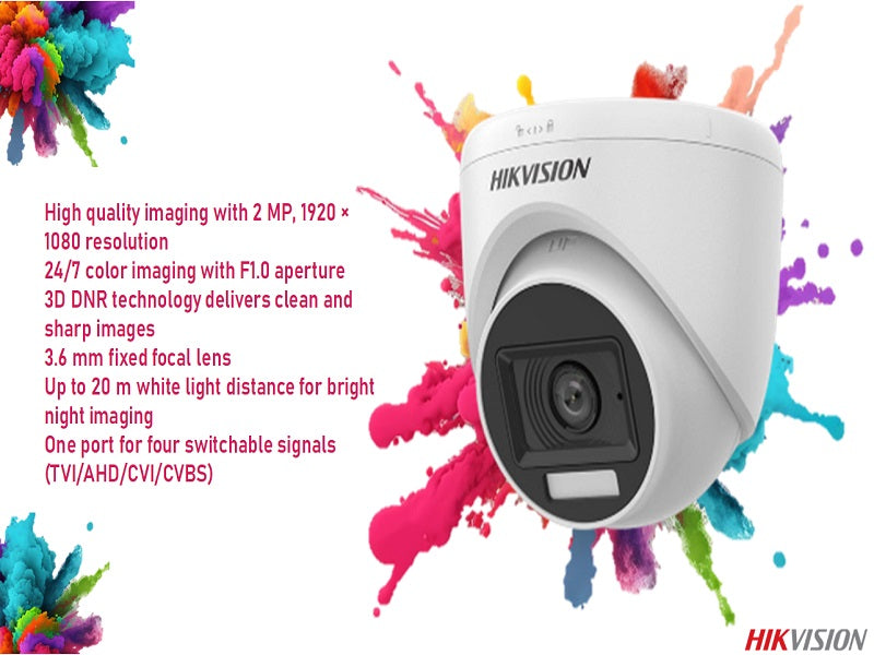 HIKVISION Dome 2Mp Colorvu Camera 3.6Mm