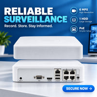 Hikvision DS-7104NI-Q1/4P 4-Channel 6MP NVR with 4 PoE - H.265+, HDMI/VGA – view 4