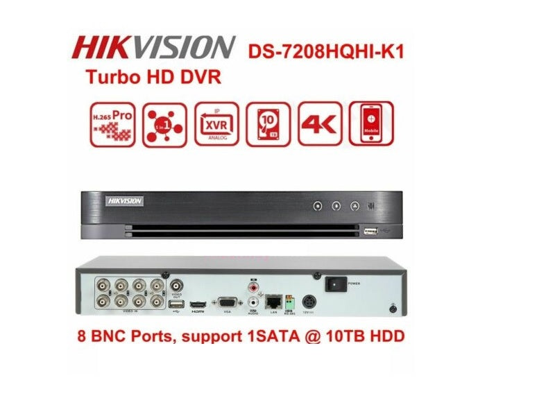 HIKVISION 8Ch Dvr Upto 4 Mp Blk Dvr