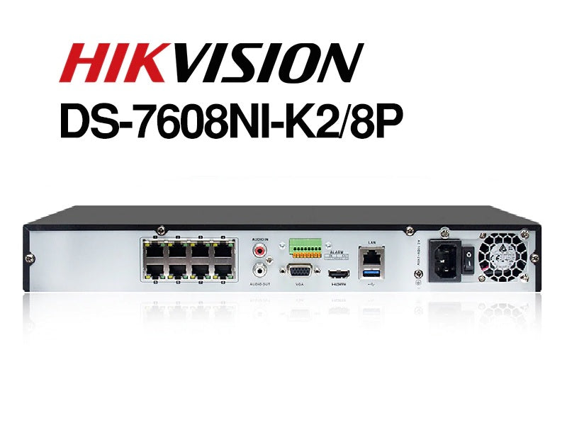 HIKVISION Nvr 8Ch Poe 80Mbps 2Hdd