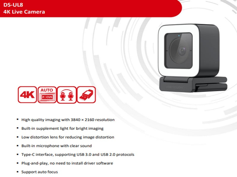 HIKVISION 4K Web Camera Ds-Ul8