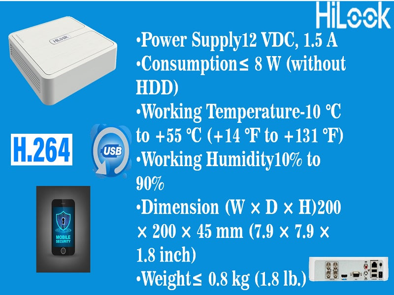 Hilook 4Ch 1080P Lite Mini 1U Dvr