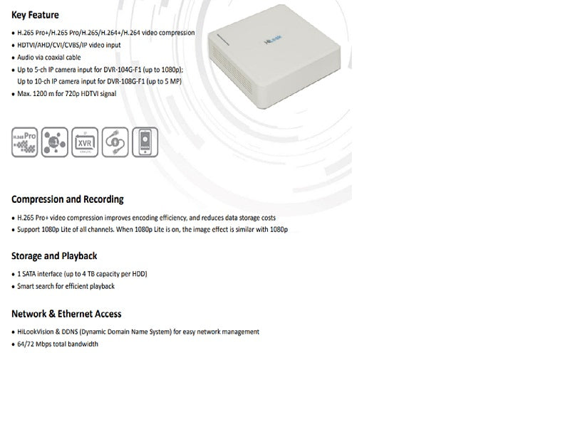 Hilook 4Ch 1080P Lite Mini 1U Dvr