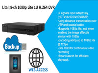 HILOOK 8Ch 1080P Lite 1U Dvr 208G