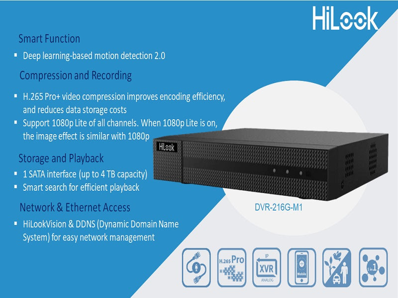 Hilook 16Ch 1080P Lite 1U Dvr 216G