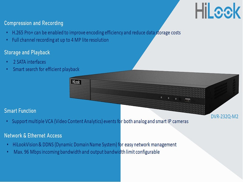 Hilook 32Ch 1080P Lite 1U Dvr 232Q