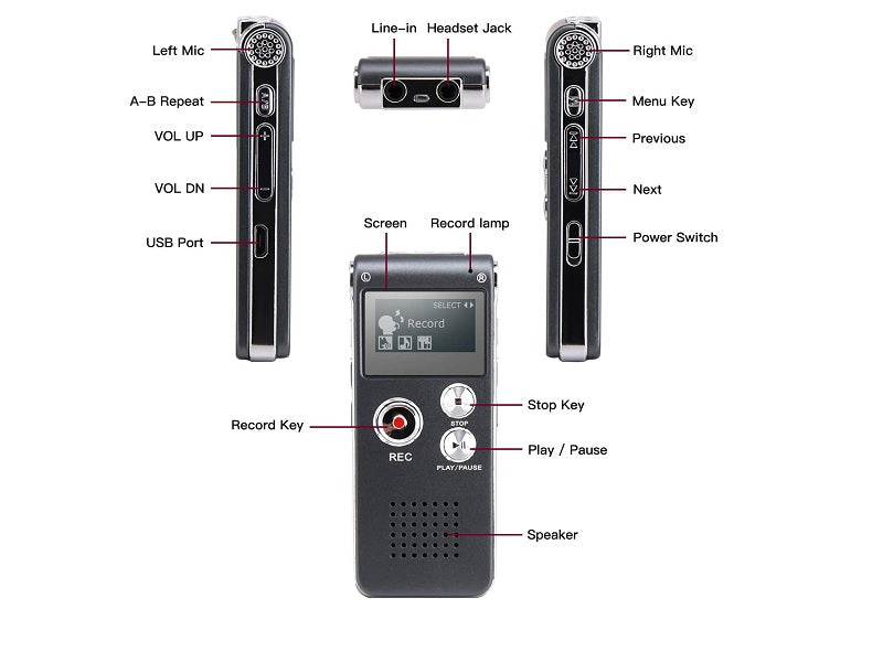 DIGITAL Voice Recorder With 8Gb Built In