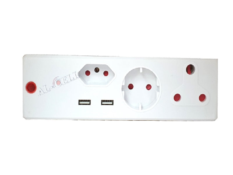ELECTRICMATE 3 Way Adaptor + 2 Usb 2.1A