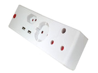 ELECTRICMATE 3 Way Adaptor + 2 Usb 2.1A