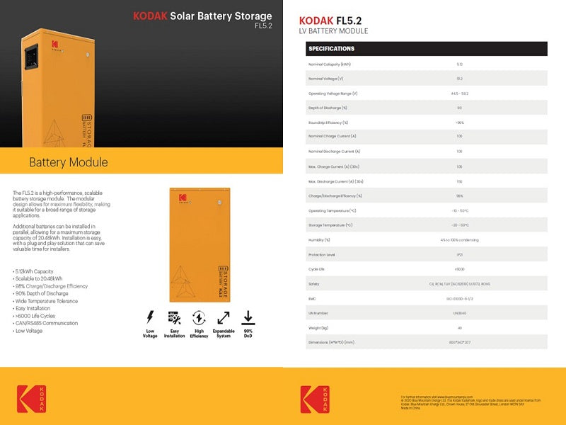 KODAK 5.12Kwh 48V Li-Ion Battery