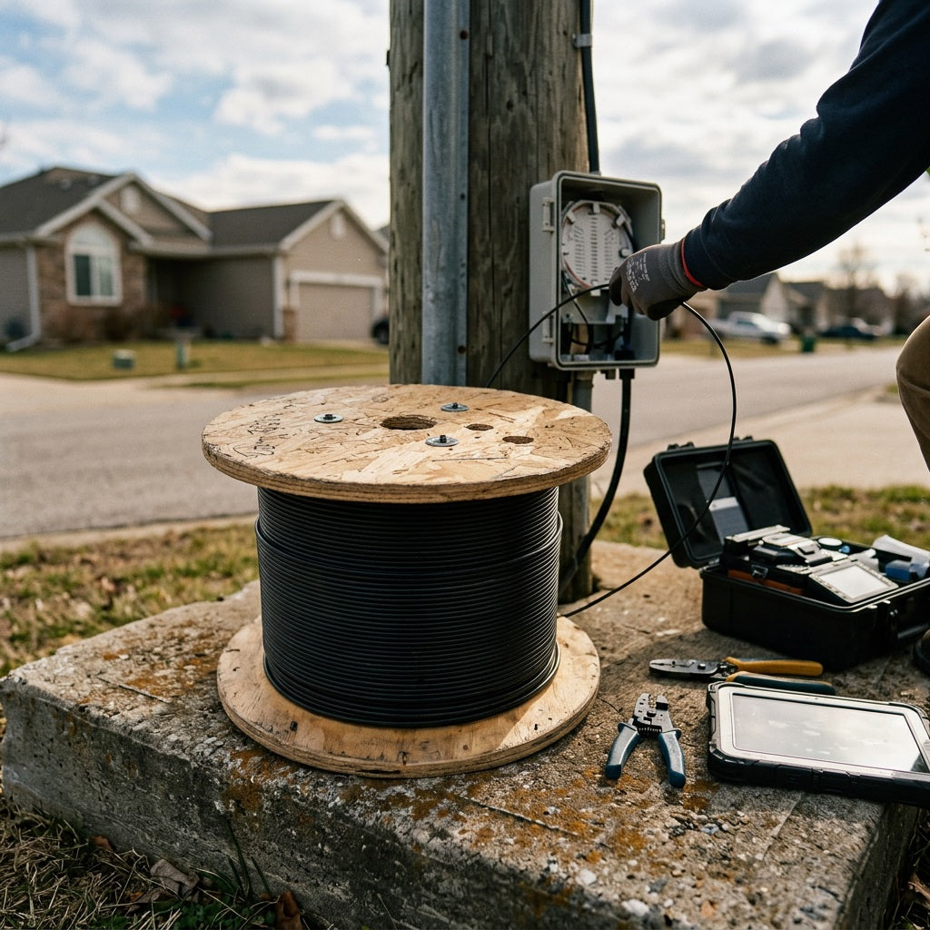 FTTH Outdoor Armoured Fibre Cable 6-Core Single-Mode 1000m - Shielded, PVC Outer Sheath (FTTH-OD6CSM-1000M) – view 2