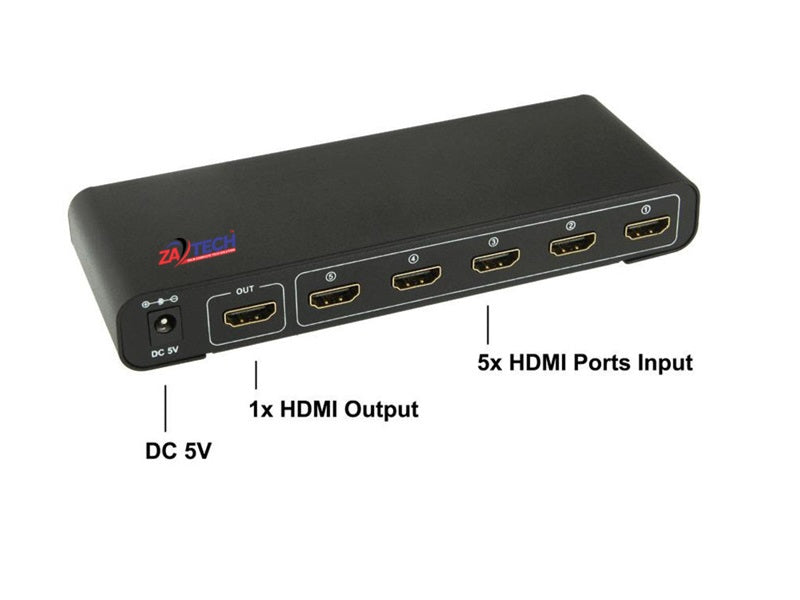 HDMI Switch 1080P 3D 5 Port (Hdmi-501)