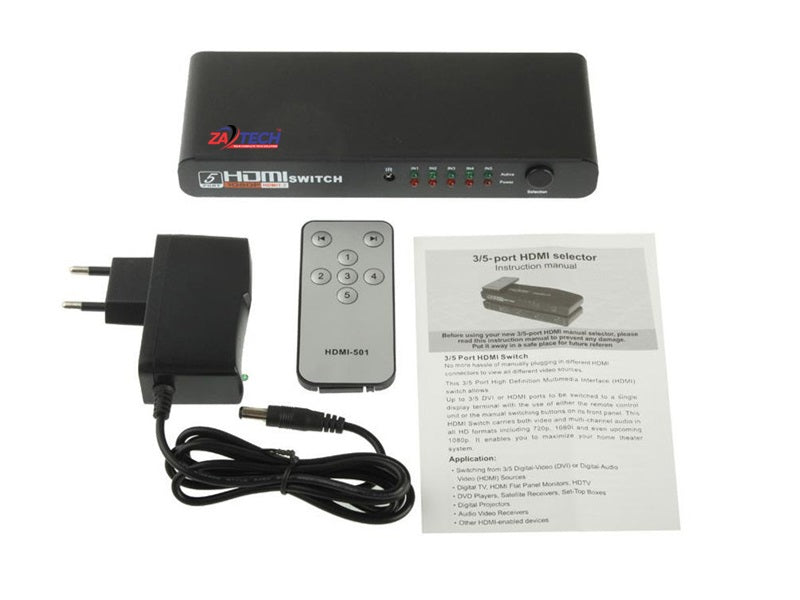 HDMI Switch 1080P 3D 5 Port (Hdmi-501)