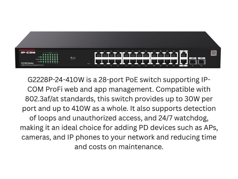 IP-COM 26GE+2SFP Cloud Managed 24 PoE