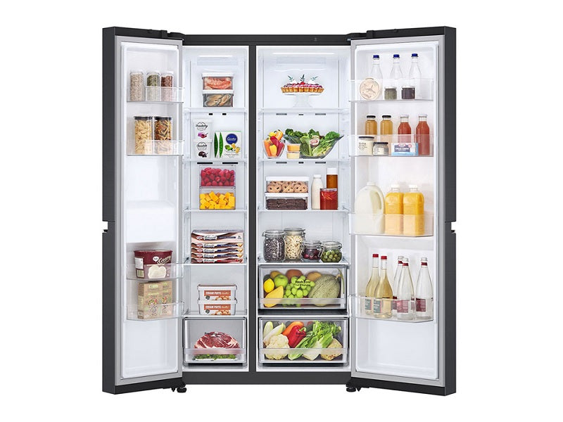 LG 647L Side By Side Fridge Matte Black