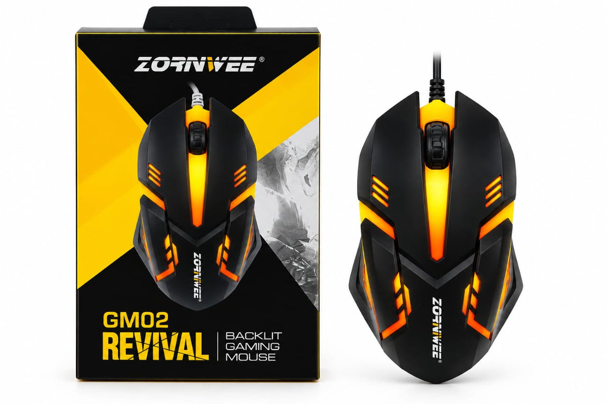 Zornwee Wired Gaming Mouse (GM-02) - 1600 DPI, Optical, USB, Ergonomic