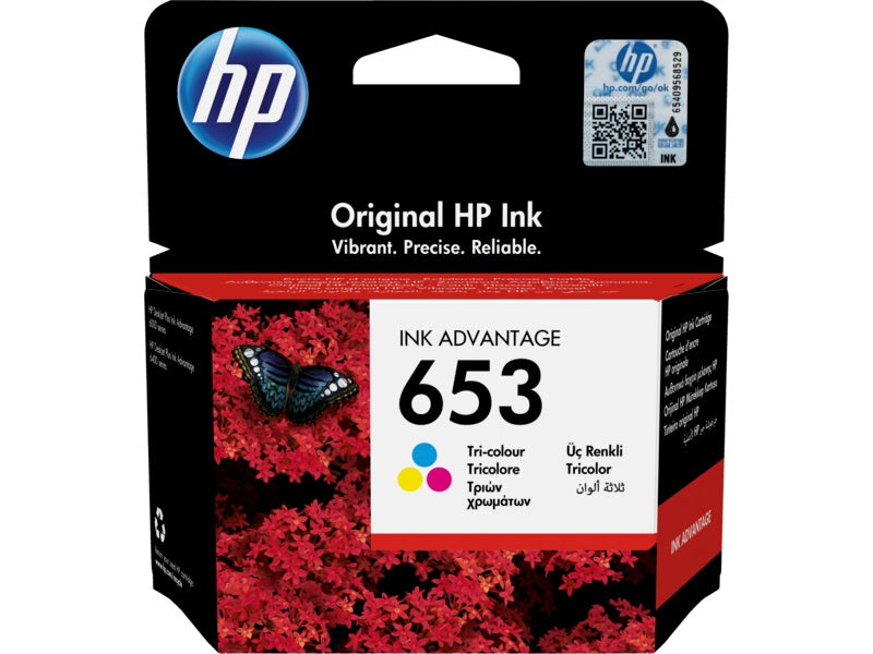 HP 653 Tri Colour Ink Cartridge H3Ym74Ae