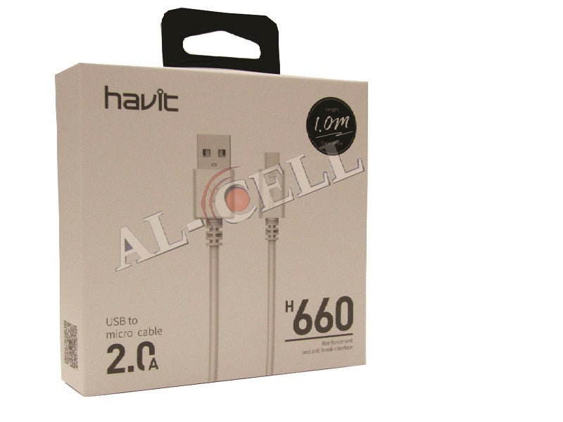 HAVIT Micro Cable 2.1 Amp 1Mtr White