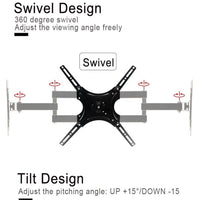Swing Arm TV Wall Mount Bracket 14" to 55" - Cold-Rolled Steel, Telescopic – view 4