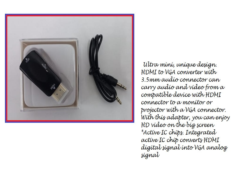 HDMI To Vga Adapter With Audio In Box