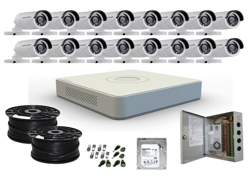 HIKVISION 16Ch 2Mp Bul+ 200M Cab+2Tbhdd