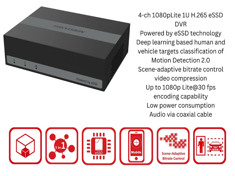 HIKVISION 4Ch 960GB EDVR 2Mp Bul +100M +