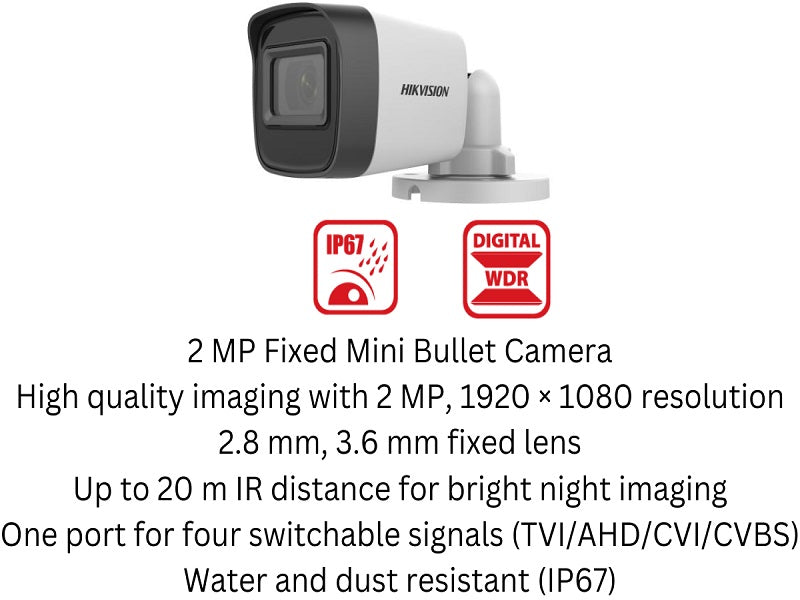 Hikvision 8CH Kit With 8Ch E-Dvr 1Tb SSD