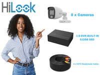 Hilook 8Ch 2Mp eDVR 512Gb Bullet Kit