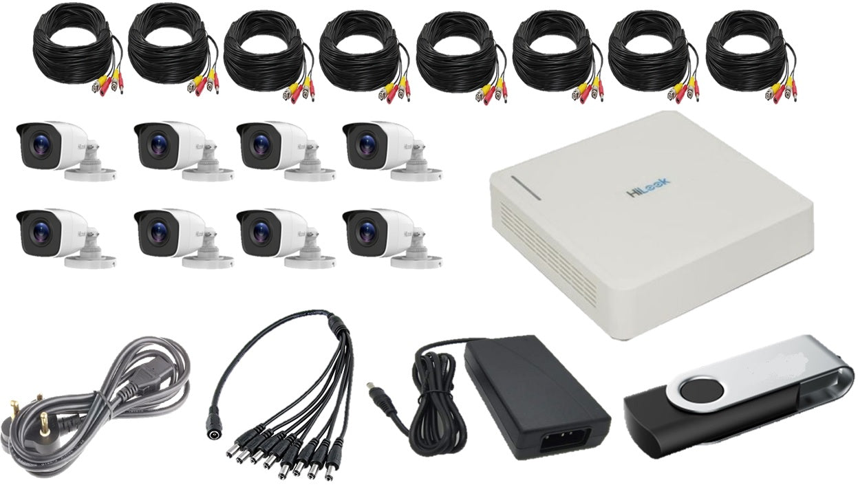 HILOOK 8Ch 2Mp Bullet Cam With 20 Mtr Ca