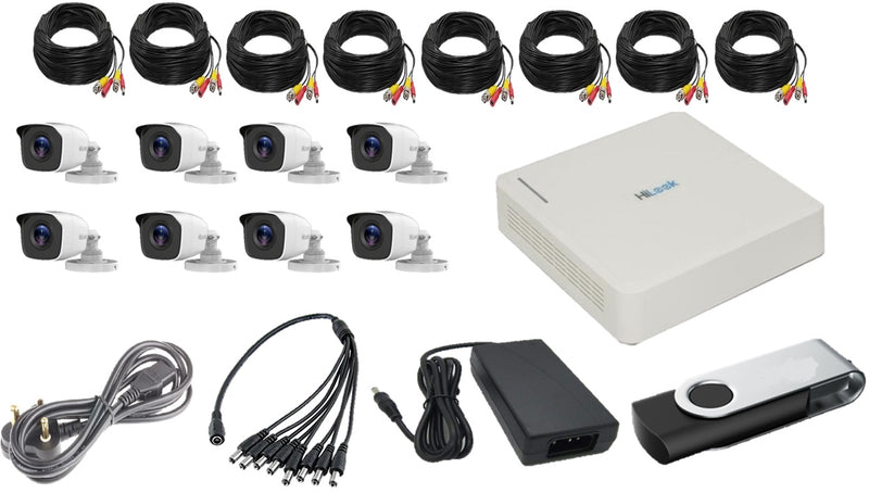 HILOOK 8Ch 2Mp Bullet Cam With 20 Mtr Ca