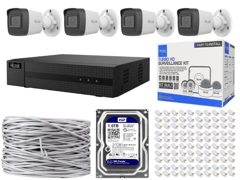 Hilook 4Ch IP Bullet Kit + 1TB HDD