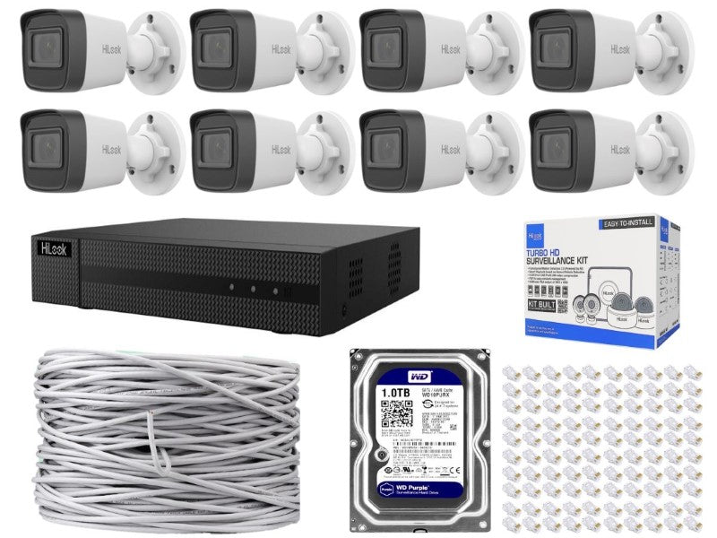 Hilook 8Ch IP Bullet Kit + 1TB HDD