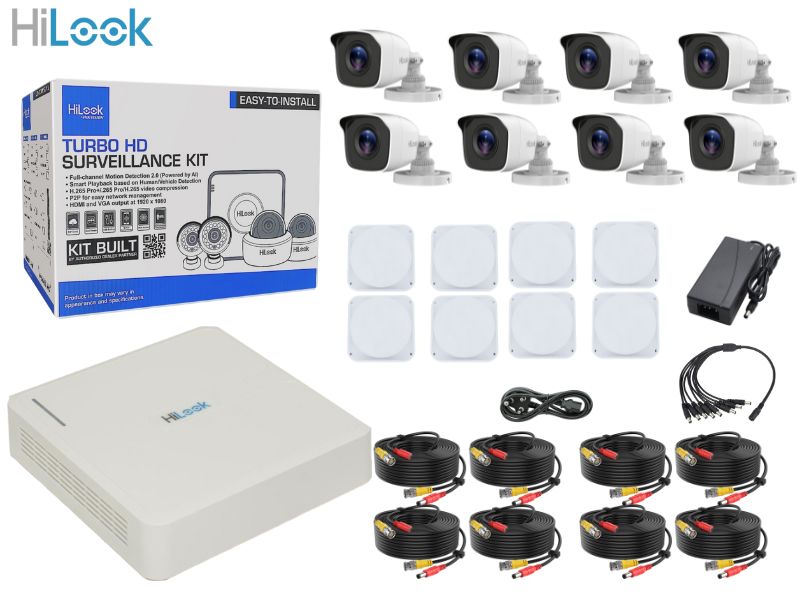 HILOOK 8Ch 2Mp Bul Kit 20M Cable