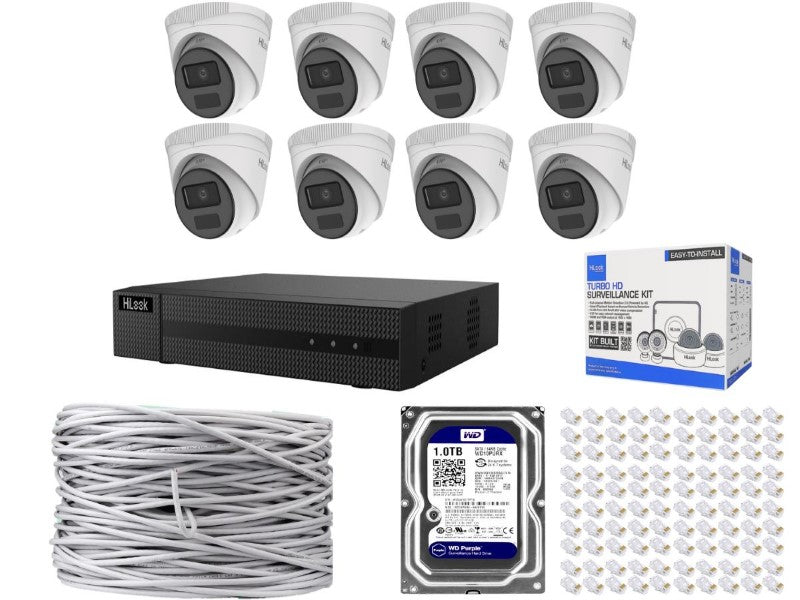 Hilook 8Ch IP Dome Kit + 1TB HDD